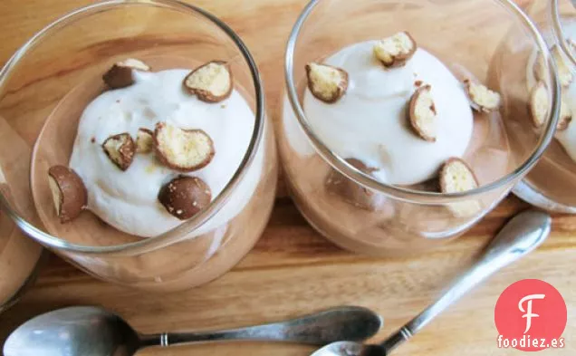 Mousse de Chocolate con Bola de Leche Malteada