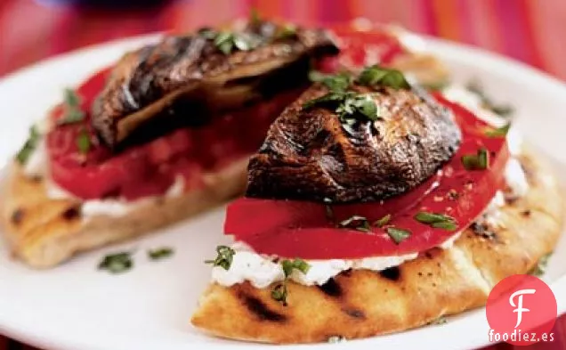 Pitas de Queso de Cabra Portobello a La Parrilla