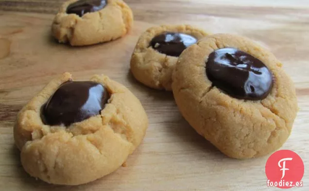 Galletas con Huellas Dactilares de Chocolate y Mantequilla de Maní