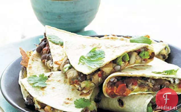 Quesadillas de Portobello y Frijoles Negros