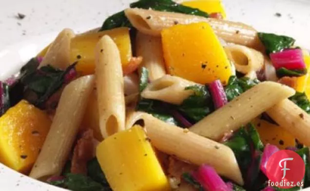 Receta De Penne Con Calabaza Estofada Y Verduras