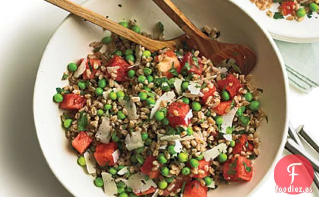 Ensalada de Guisantes de Verano, Sandía y Farro