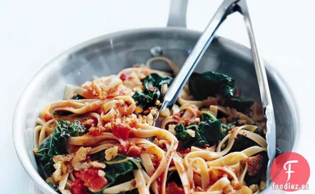 Fettuccine De Tomate Y Ajo Crujiente
