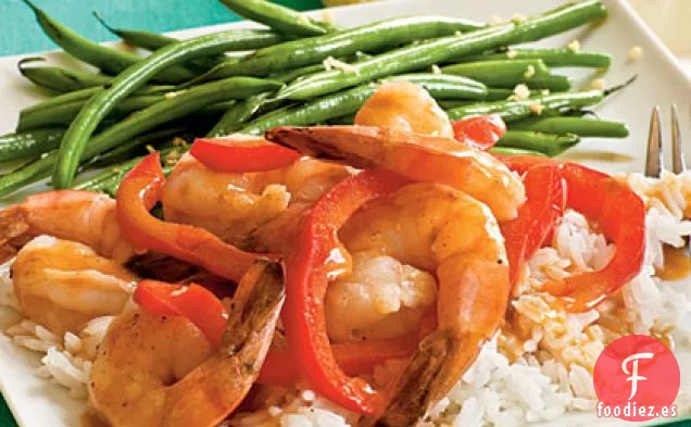 Camarones al Curry Rojo Tailandés