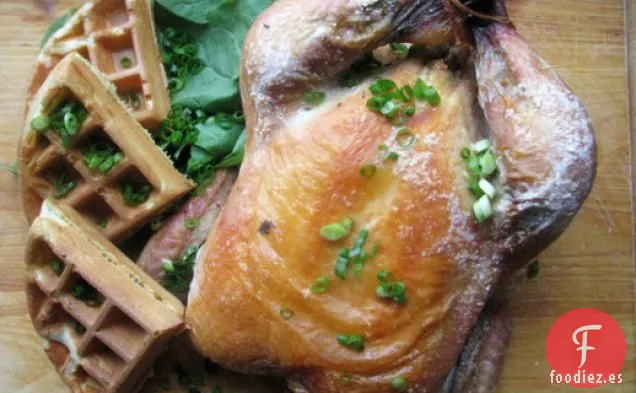 Cena del Domingo: Pollo Asado con Gofres de Hierbas
