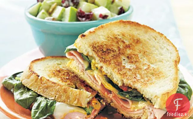 Sándwiches de Jamón a la Parrilla, Münster y Espinacas
