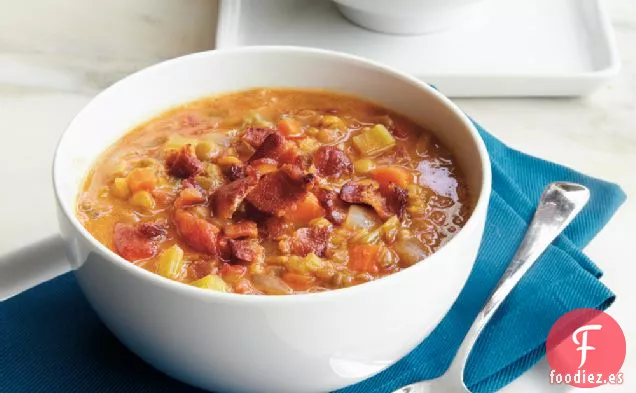 Sopa de Lentejas y Tomate al Curry