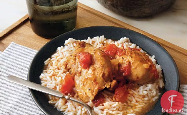 Pollo Picante sobre Arroz
