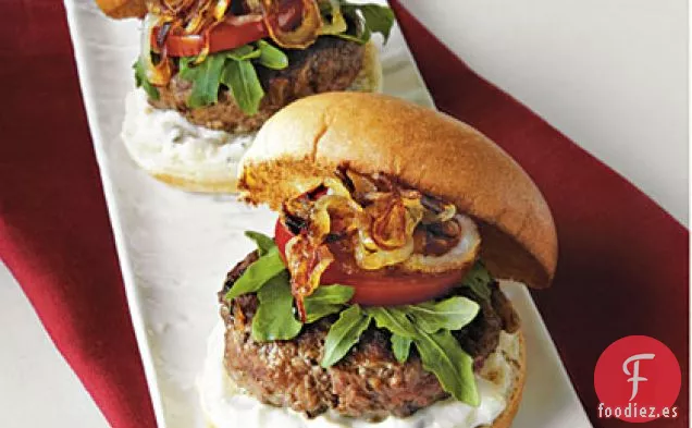 Mini Hamburguesas Caramelizadas de Cebolla y Queso Azul