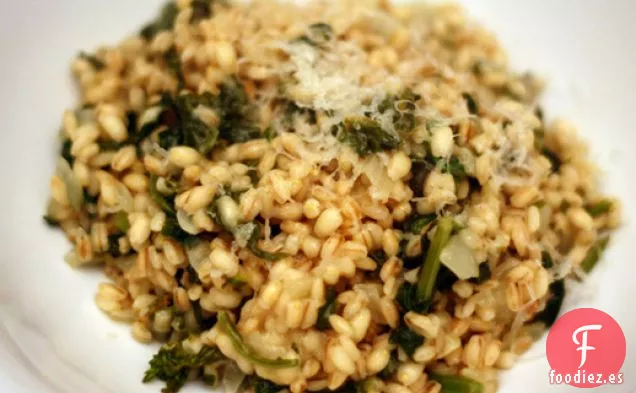 Cena de esta noche: Risotto de Farro con Rapini