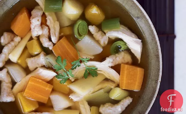 Sopa de Pollo con Albóndigas de Trigo Integral