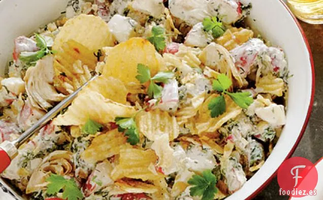 Ensalada de Patatas con Salsa de Espinacas y Alcachofas