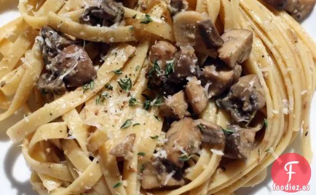 Francés en un instante: Fettuccine Cremoso de Champiñones