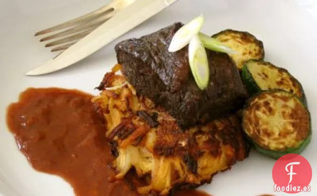 Costillas De Zinfandel Estofadas Con Neeps Y Tortas De Tattie