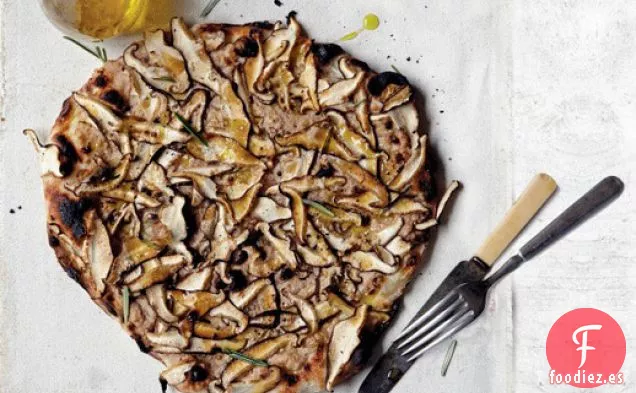 Shiitake con Pizza de Puré de Nueces