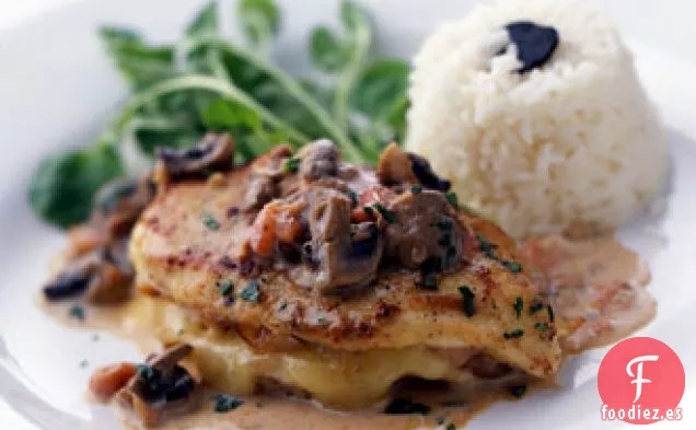 Pechugas de Pollo Salteadas Rellenas de Queso y Jamón