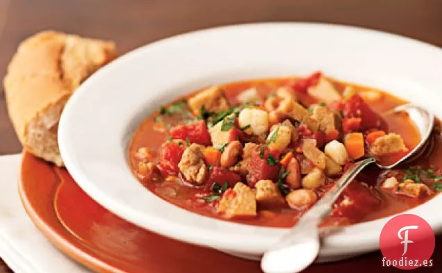 Seitán Ahumado, Frijol Pinto y Estofado de Maíz