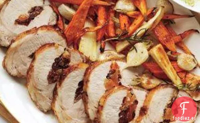 Lomo De Cerdo Relleno Con Tubérculos Asados