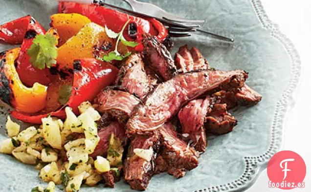 Bistec Friccionado con Espresso con Chimichurri de Piña