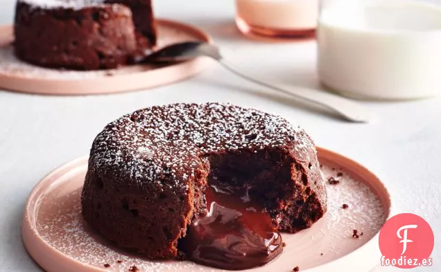 Pasteles de Chocolate Negro Fundido