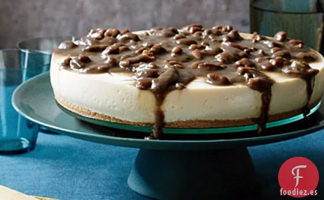 Tarta de Queso sin Hornear con Caramelo de Nuez