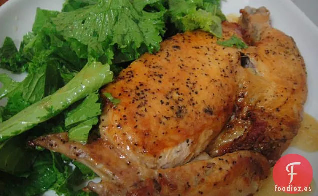 Cocina el Libro: Pollo de Ladrillo con hojas de Mostaza