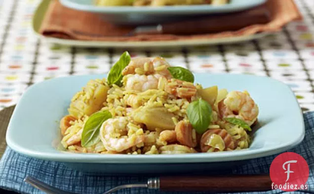 Arroz al Curry con Camarones