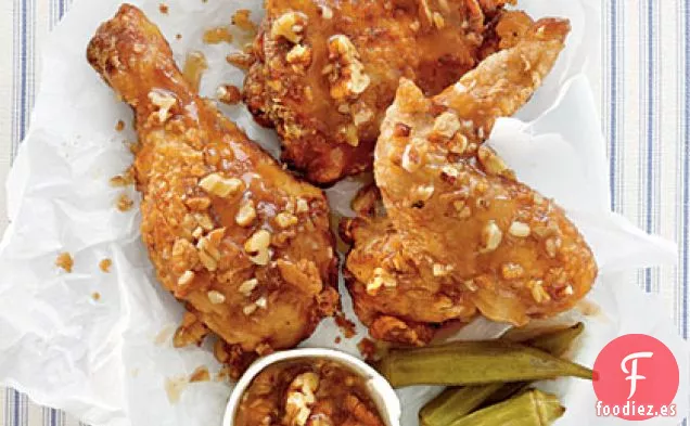 Pollo Frito con Glaseado de Nuez y Miel