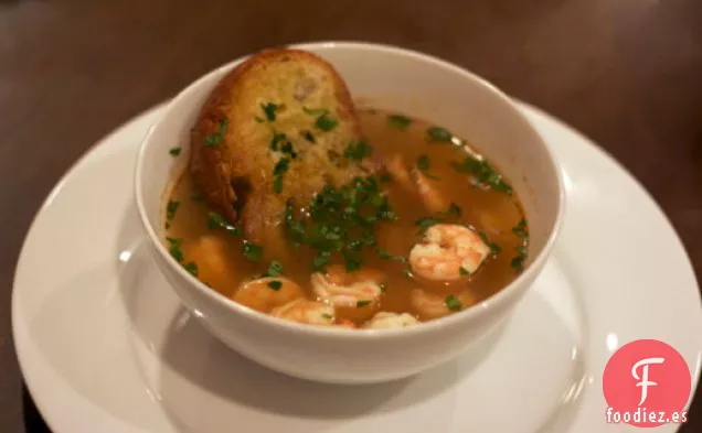 Cena de esta noche: Sopa de Ajo con Camarones