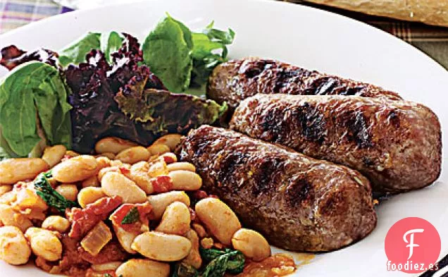 Frijoles Cannellini con Salchicha Italiana a la Parrilla
