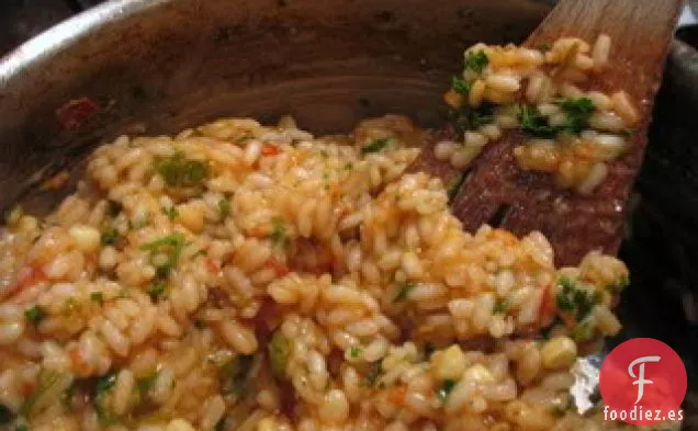 Risotto De Nabo Blanco Cremoso Y Puerro Con Verduras De Puerro Crujientes A