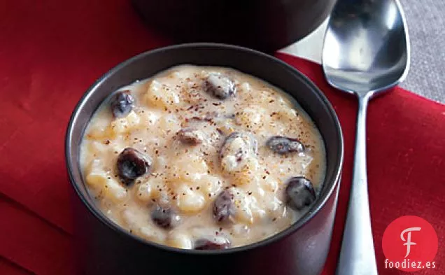 Budín de Arborio de Ron con Pasas