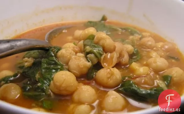 Cena de esta noche: Estofado de Garbanzos y Espinacas al estilo Morisco