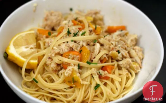 Cena de esta noche: Linguini con Cangrejo y Chile