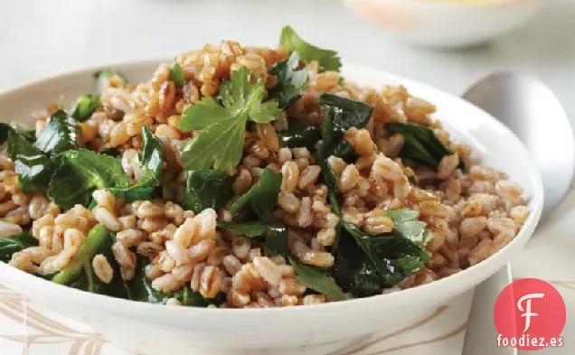 Farro Tostado con Verduras y Tahini