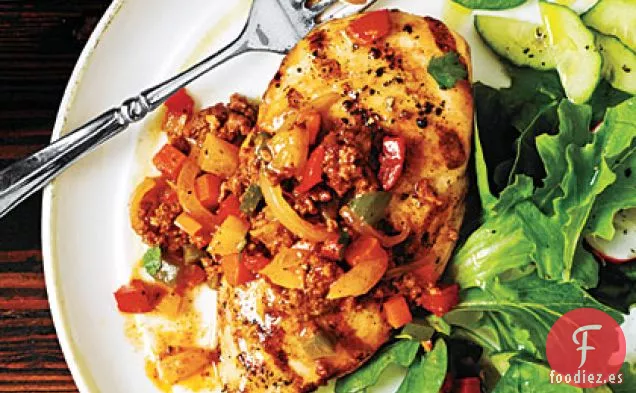 Pollo a la Parrilla con Confeti de Chorizo
