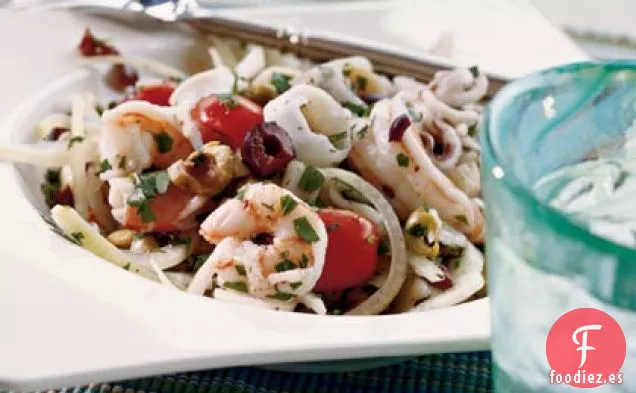 Ensalada Italiana de Camarones, Vieiras y Calamares