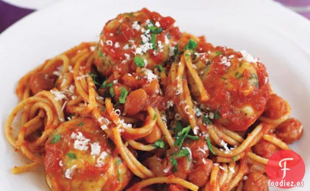Espaguetis y Albóndigas de Pavo en Salsa de Tomate