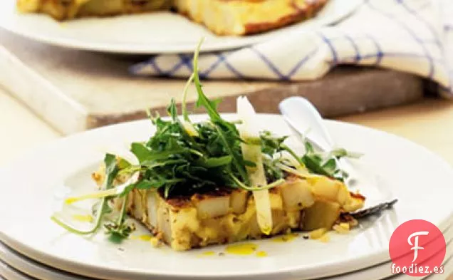 Tortilla con rúcula y parmesano
