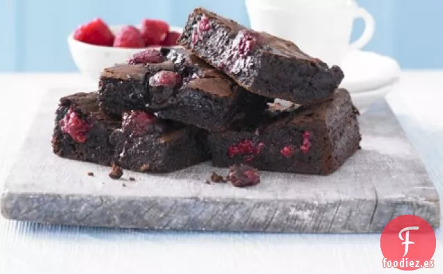 Los mejores brownies de chocolate y frambuesa