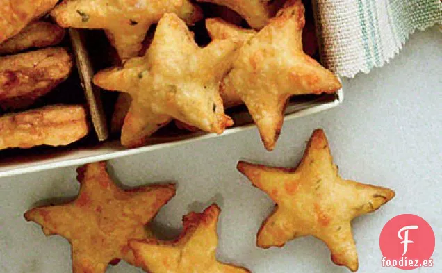Estrellas de Queso Parmesano, Albahaca y Queso Cheddar