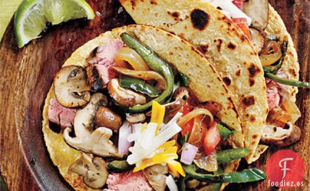 Setas Silvestres, Bistec de Flanco y Tacos Poblanos