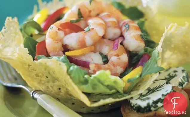 Ensalada de Camarones con Limón Y Albahaca