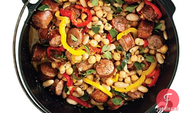 Estofado de Salchichas y frijoles al horno Holandés