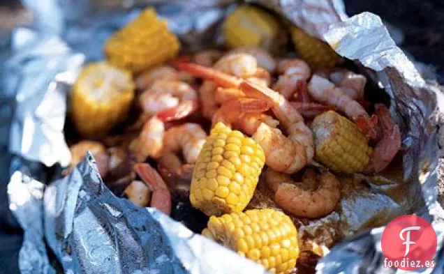 Camarones de Lima y Maíz a la Barbacoa