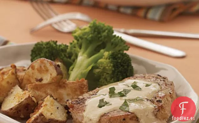 Chuletas de Cerdo con Salsa de Crema de Mostaza