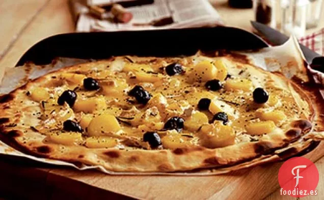 Pizza de brie y patata