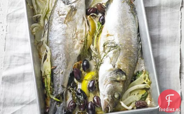 Lubina al horno con hinojo