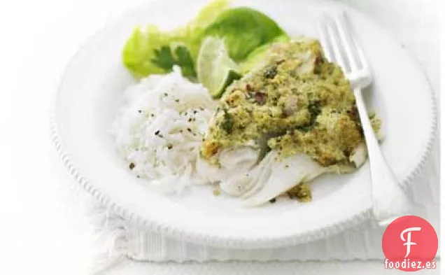 Pescado con costra de nuez