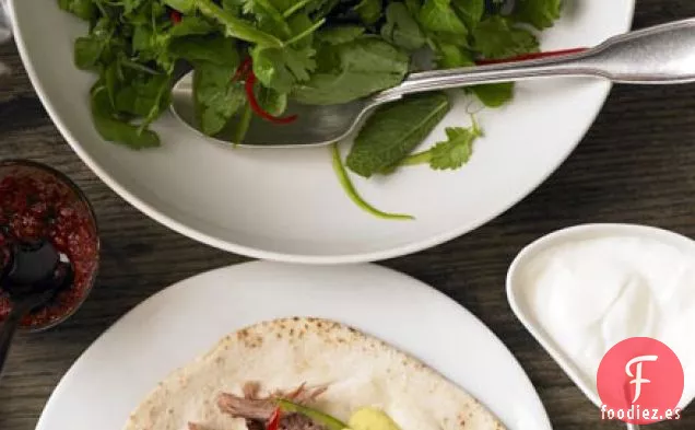 Ensalada de hierbas y chile